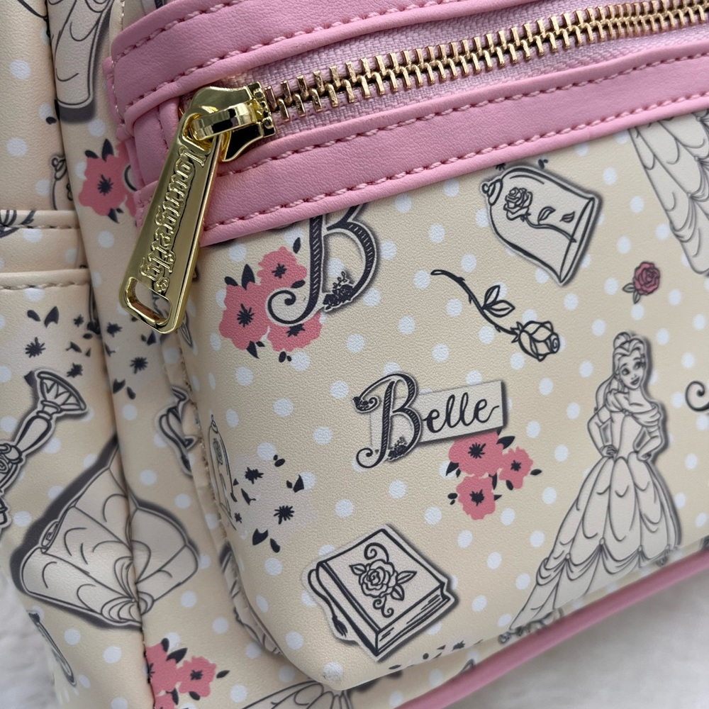 ⭐️ NWT Loungefly Disney Princess Belle Beauty and the Beast Mini Backpack ⭐️ - Picture 2 of 7